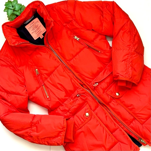 J Crew Chateau Puffer Jacket Primaloft Signature Parka Winter Coat Red Size XSP - Picture 2 of 16